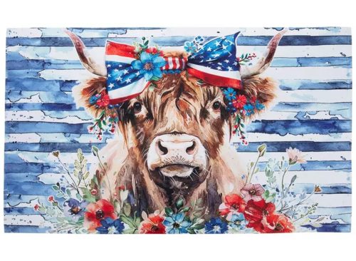Patriotic Highland Cow Doormat