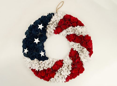 Patriotic Shaved Wood Wreath
