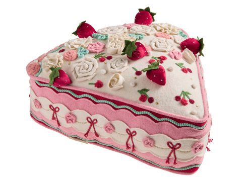 Pink Multicolor Felt Cake Wedge Shaped Throw Pillow