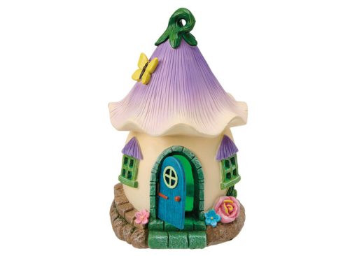 Purple Flower Solar Fairy House