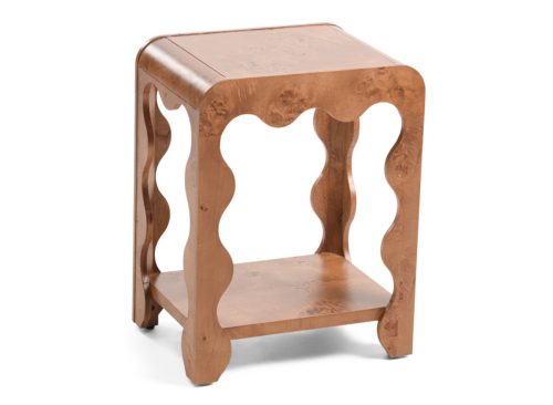 RACHEL ZOE 17x13x22 Wavy Burled Accent Table
