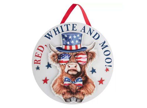 Red, White & Moo Highland Cow Wood Wall Decor