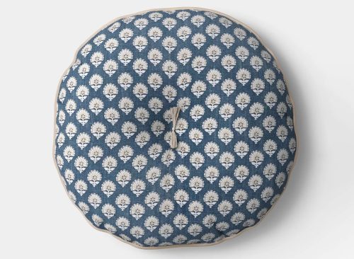 Round Block Print Pillow Blue/Neutral - Threshold™