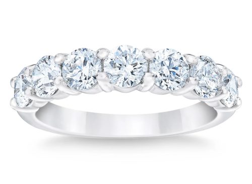Round Brilliant 2.00 ctw VS2 Clarity, G Color Diamond Platinum Band