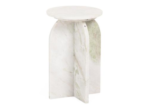 SAGEBROOK HOME 20x13 Round Solid Marble Accent Table