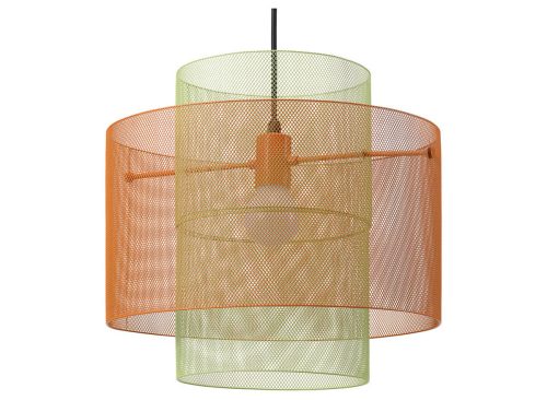 SOLVINDEN Ceiling lamp, mesh orange/light green
