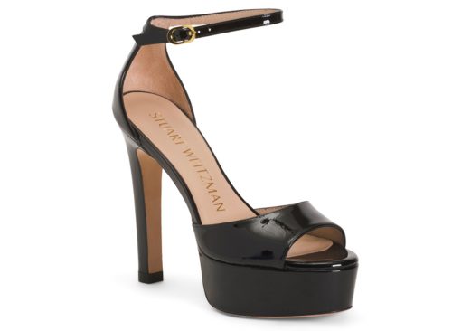 STUART WEITZMAN Made In Spain Patent Leather Disco Platform Sandals