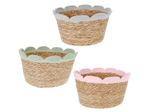 Scalloped Rush Basket, 1-ct.