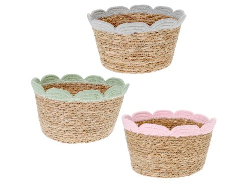Scalloped Rush Basket, Assorted Colors, 1-ct.