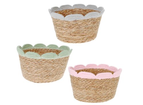 Scalloped Rush Basket, Assorted Colors, 1-ct.