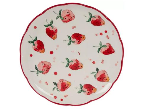 Scattered Strawberries Ceramic Plate