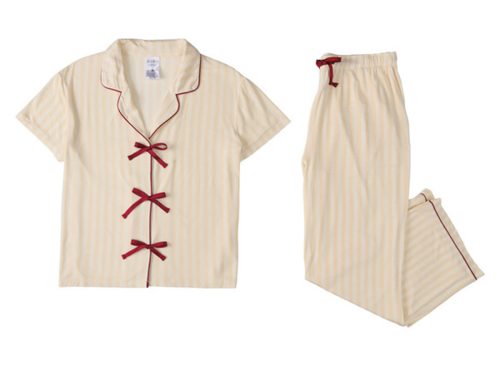 Serra 2 Piece Ladies Pajama Set - Cream, S
