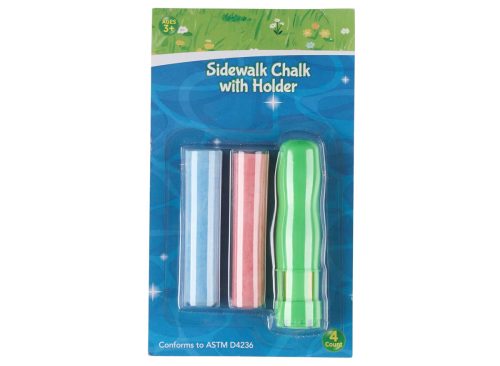 Sidewalk Chalk with Holder, 4 ct, Assorted