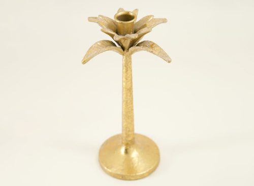 Small Metal Palm Tree Candle Holder