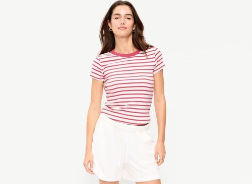 Snug Crew-Neck Ribbed T-Shirt