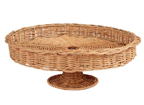 Storied Home Decorative Hand-Woven Rattan Pedestal, Natural