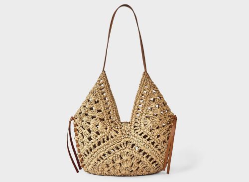 Straw Crochet Tassel Shoulder Bag - Universal Thread™ Natural