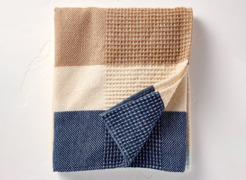 Striped Throw Blanket Cream/Blue - Hearth & Hand™ with Magnolia