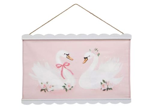 Swan Couple Canvas Wall Decor