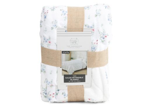 THE FARMHOUSE BY RACHEL ASHWELL Briarfield Bouquet Reversible Gauze Blanket
