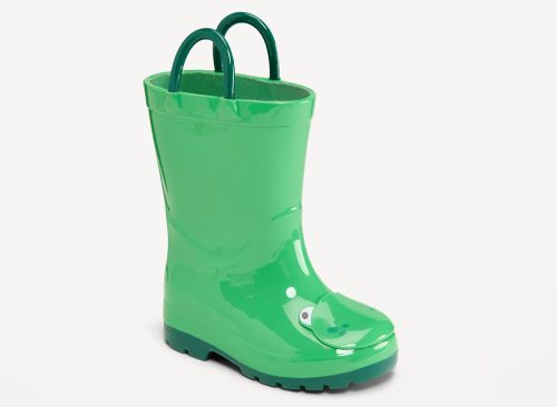 Tall Frog-Graphic Rain Boots for Toddler Boys