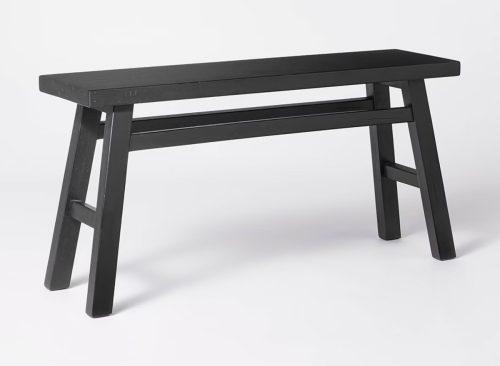 Thatcher Wood Bench Black - Threshold™ designed with Studio McGee: Entryway Seating, Narrow Profile, Rubberwood Frame