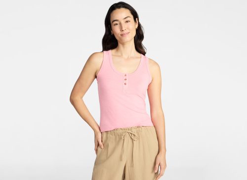 Time and Tru Women's Slub Henley Tank Top, sizes XS-XXXL