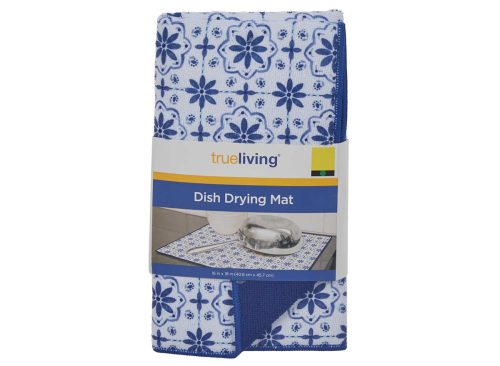 True Living Dish Drying Mat, 16 in x 18 in, Assorted