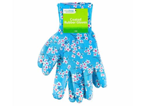 True Living Outdoors Coated Rubber Garden Gloves, 1 Pair, Assorted