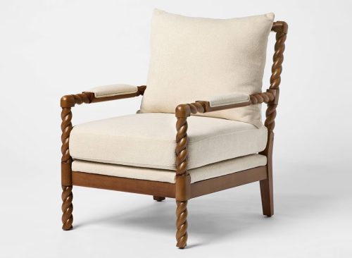 Upholstered Accent Chair with Braided Arms and Legs Natural - Threshold™ designed with Studio McGee