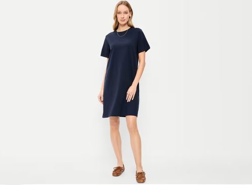 Vintage Crew-Neck Mini T-Shirt Dress