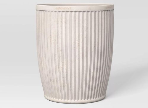 Weathered Ribbed Composite Indoor Outdoor Planter Pot 12"x12"x14.3" Off-White - Threshold™ designed with Studio McGee