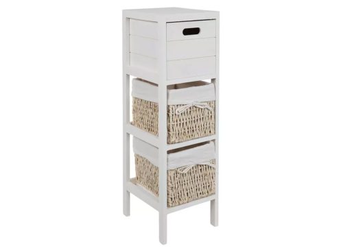 White Cabinet With Maize Drawers 
