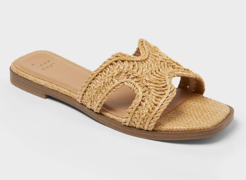 Women's Nina Slide Sandals - A New Day™ Natural 10