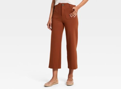 Women's Sailor Straight Leg Cropped Pants - A New Day™ Brown 16