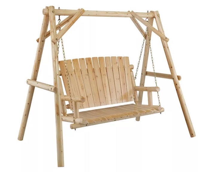Red Shed Elkin 2-Person Log A-Frame Patio Swing