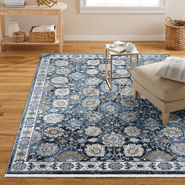 Allen + Roth Blue Garden Area Rug