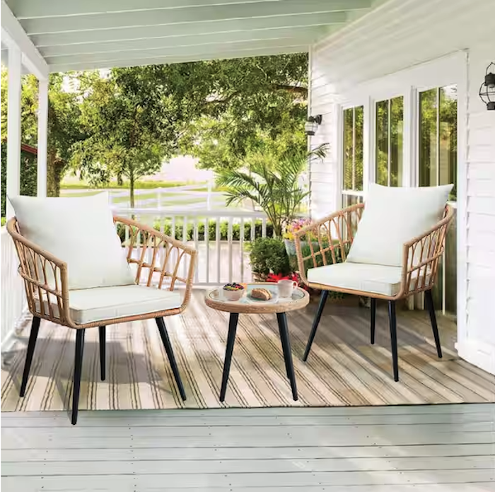 Bohemian 3-Piece Wicker Patio Conversation Set