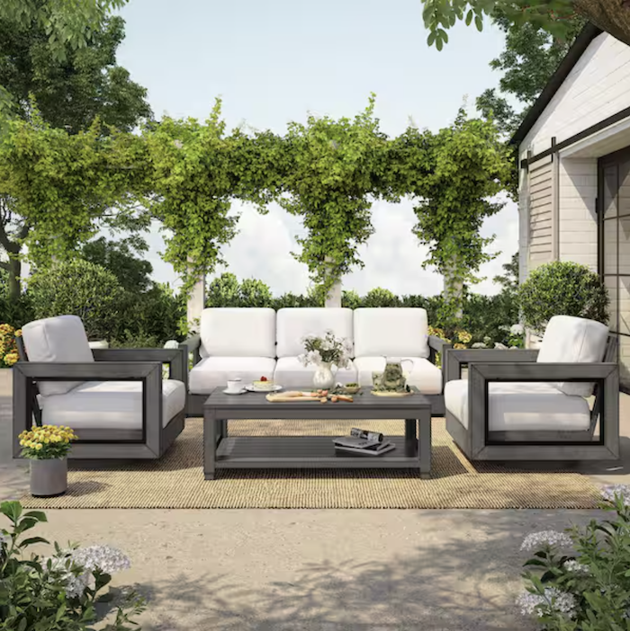 ChillPavillion Luxe Haven 5-Person Aluminum Patio Conversation Set