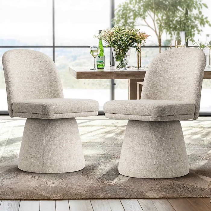 Maison Boucle Upholstered Dining Chairs