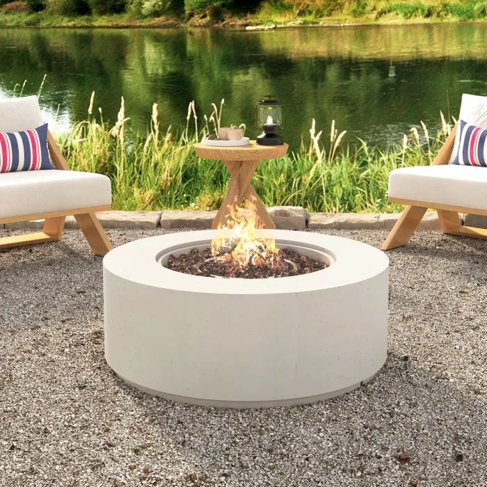 ModernLuxe Round Propane Fire Pit Table