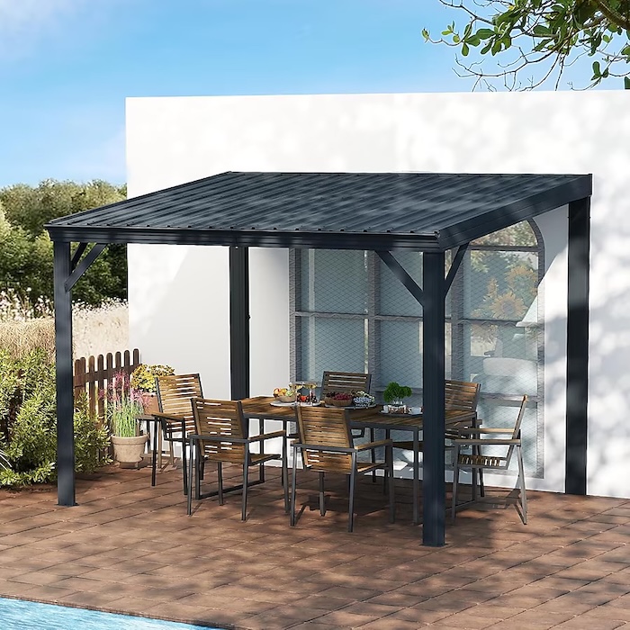 Mondawe Lean-To Hardtop Roof Gazebo