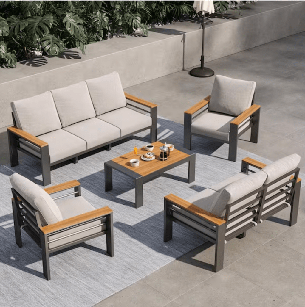 Sizzim 5-Piece Aluminum Patio Seating Set