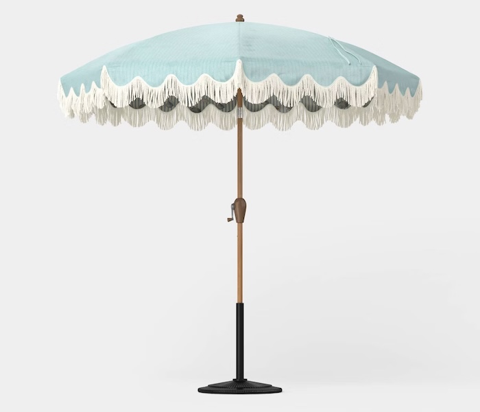 Threshold Fringed Dome Outdoor Patio Umbrella