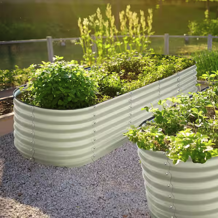 Veikous Galvanized Steel Raised Garden Bed