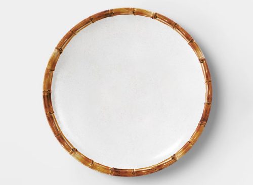 11.125" Bamboo Border Dinner Plate White - Threshold™