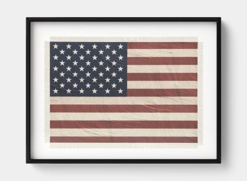 12"x9" Framed Burlap American Flag Wall Decor - Threshold™