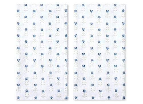 (2 pack) Beautiful Home by Drew Barrymore 1-Piece Printed Floursac Cloth, Cornflower Blue, 30"W x 30"L
