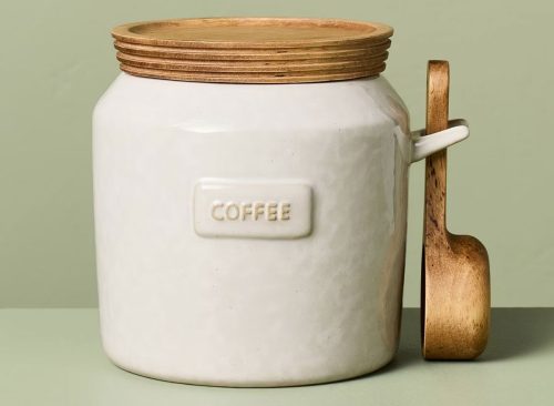 29 fl oz Ceramic Stoneware Core Coffee Storage Canister Sour Cream - Hearth & Hand™ with Magnolia