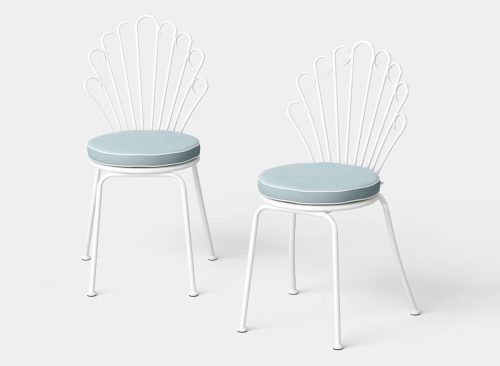 2pk Metal Stackable Shell Outdoor Patio Dining Chairs White - Threshold designed with Studio McGee